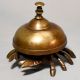 Vintage Brass Crab Hotel Service Desk Bell