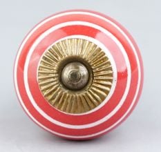 Red White Stripes Knob