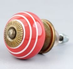 Red White Stripes Knob
