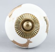 Golden Running Rein Deer Pattern Ceramic Drawer Knob