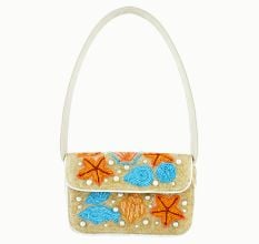 Luxury Colorful Beaded Shoulder Bag with Seashell & Starfish Design