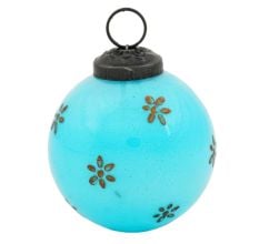 Vintage Turquoise Glass Hanging Ornament