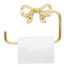 Elegant Brass Bow Toilet Paper Holder Wall Mounted Bathroom Accessory