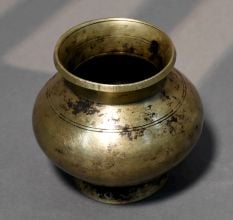 Handcrafted Brass Vintage Patina Ritual Storage Pot