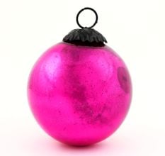 Pink Vintage Glass Round Style Hanging Ornament