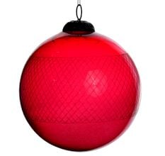 Red Decorative Round Big Glass Hanging Ornament