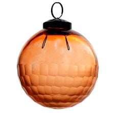 Amber Handmade Round Glass Hanging Ornament