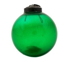 Green Vintage Style Round Glass Christmas Ornament