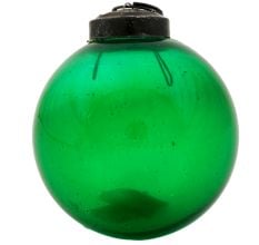 Green Vintage Style Round Glass Christmas Ornament