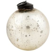 Silver Style Round Glass Christmas Ornament