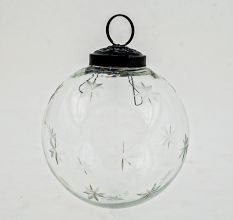 Clear Plum Star Cut Christmas Hanging