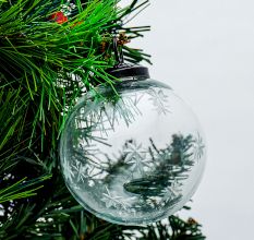 Clear Plum Star Cut Christmas Hanging