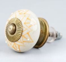 Mustard Floral Ceramic Knob