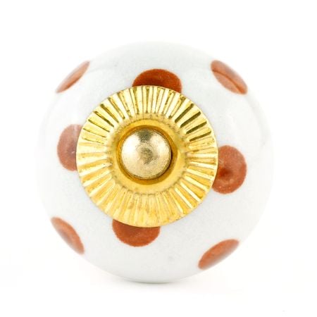 White Camel Dot Ceramic Knob
