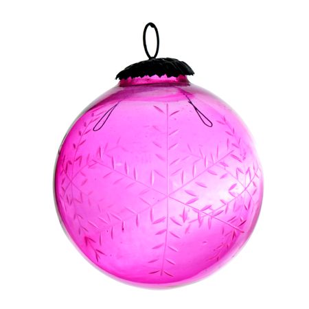 Pink Leaf Cut Christmas Hanging