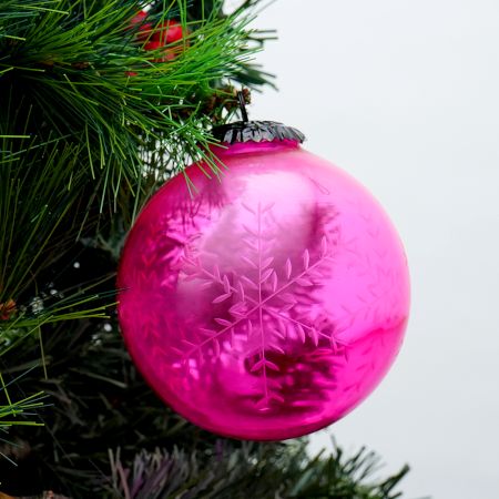 Pink Leaf Cut Christmas Hanging