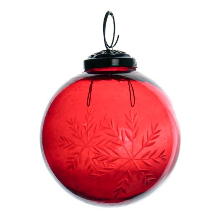 Red Round Leaf Cut Christmas Hanging Online