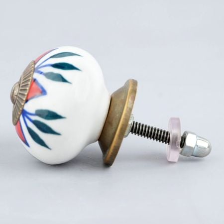 Red Flower Ceramic Dresser Knob Online