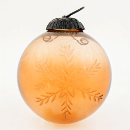 Brown Round Leaf Cut Christmas Hanging Online