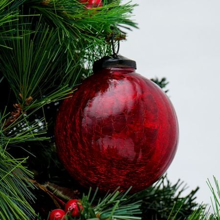 Antique Red Round Christmas Hanging