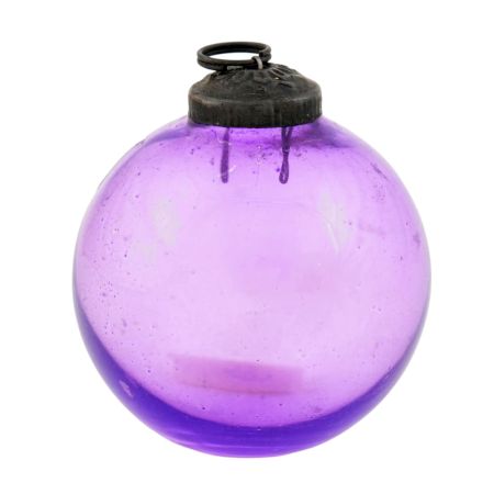 Purple Glass Round Christmas Ornaments