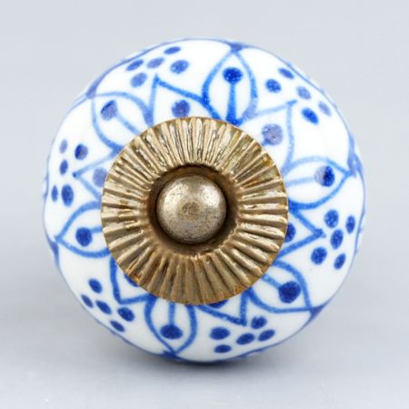 Blue Aster Flower Dresser Knob