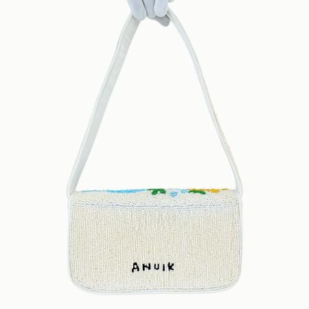 Handmade Beaded Shoulder Bag with Colorful Fish & Coral Reef Design