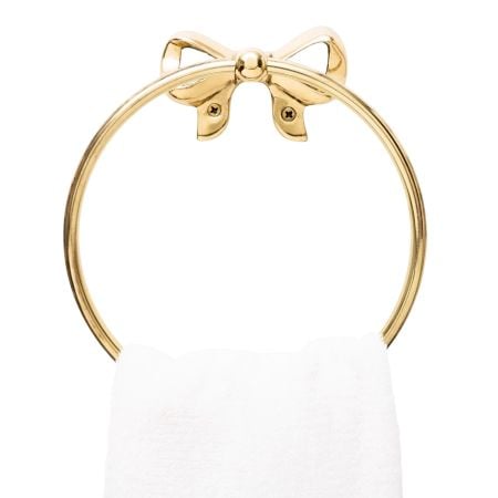 Premium Brass Bow Design Ring Hanger for Bathroom