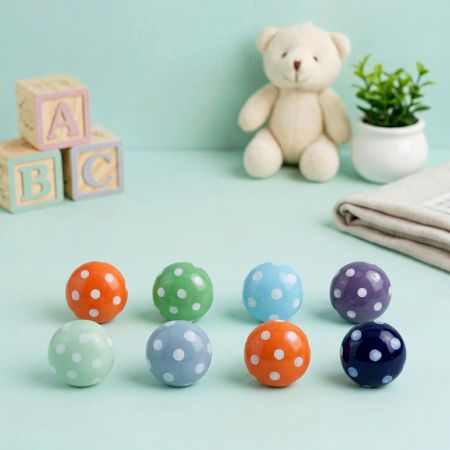 8 Pieces Multicolor Ceramic Polka Dotted Living Room Cupboard Knobs