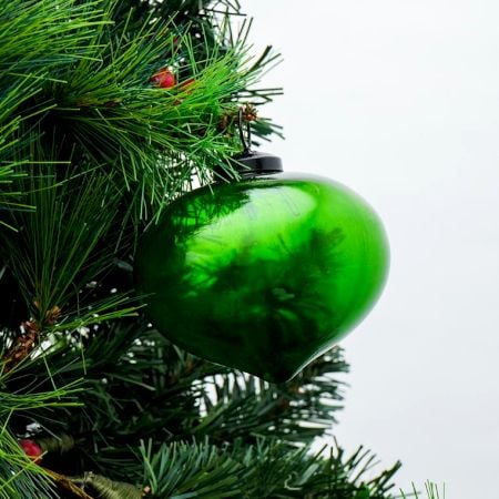 Green Vintage Glass Turnip Style Hanging Ornament