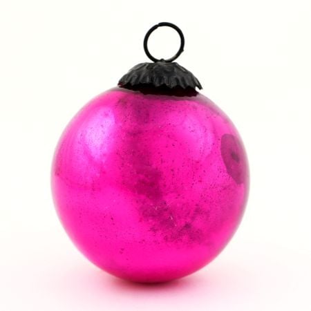 Pink Vintage Glass Round Style Hanging Ornament