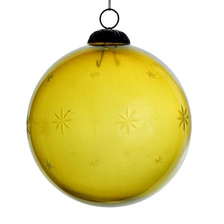 Green Vintage Round Star Glass Hanging Ornament