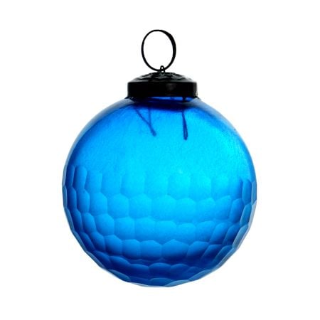 Blue Vintage Round Ball Glass Hanging Ornament