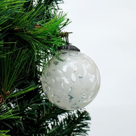 Vintage Style Mercury Silver Glass Christmas Ornament