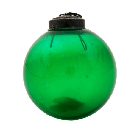 Green Vintage Style Round Glass Christmas Ornament