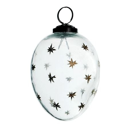 Clear Avocado Golden Star Cut Christmas Hanging