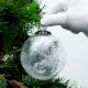 Clear Leaf Cut Round Christmas Hanging