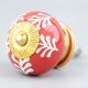 Red White Leaf Knob