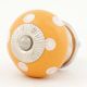 Mustard Polka Dot Ceramic Dresser Knob