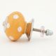 Mustard Polka Dot Ceramic Dresser Knob