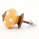 Mustard Polka Dot Ceramic Dresser Knob