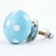 Sky Blue White Polka Almirah Knob