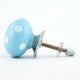 Sky Blue White Polka Almirah Knob