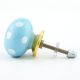 Sky Blue White Polka Almirah Knob