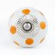 White Orange Polka Ceramic Wardrobe Knob