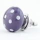 Purple White Polka Dotted Drawer Knob