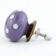 Purple White Polka Dotted Drawer Knob