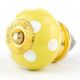 Yellow Dotted Small Ceramic Cabinet Knobs