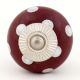 Cherry White Dot Ceramic Cabinet Knob