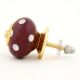 Cherry White Dot Ceramic Cabinet Knob